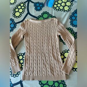 Lauren Ralph Lauren Women's Boatneck Cable-Knit Sweater, Sz S